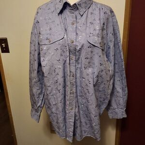 Denim & Co. 1X VGC Perwinkle blue  arm pit to pit 24 in Length 27 1/2